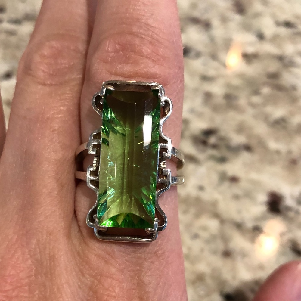 Peridot statement ring